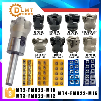

New MT2 FMB22 MT3 FMB22 MT4 FMB22 Shank BAP300R 400R 50mm Face Milling CNC Cutter + 10pcs APMT1604 1135 Inserts For Power Tool
