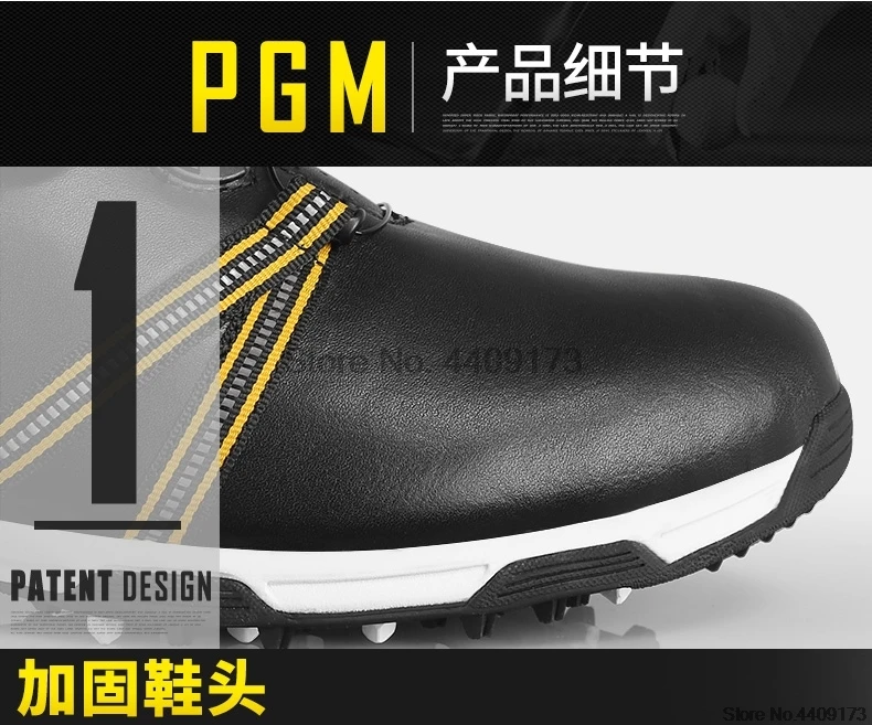 PGM Мужская обувь для гольфа с амортизацией, водонепроницаемые дышащие кроссовки, Новое поступление, кожаная Нескользящая спортивная обувь AA51041