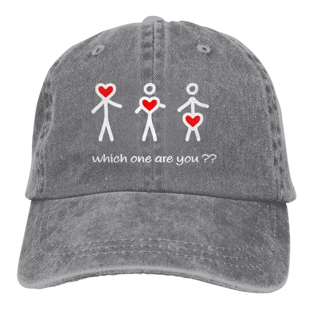 Какой вы Casquette серый унисекс Мужские Женские джинсовые бейсболка с ремешком кепки Регулируемый Гольф папа шляпа