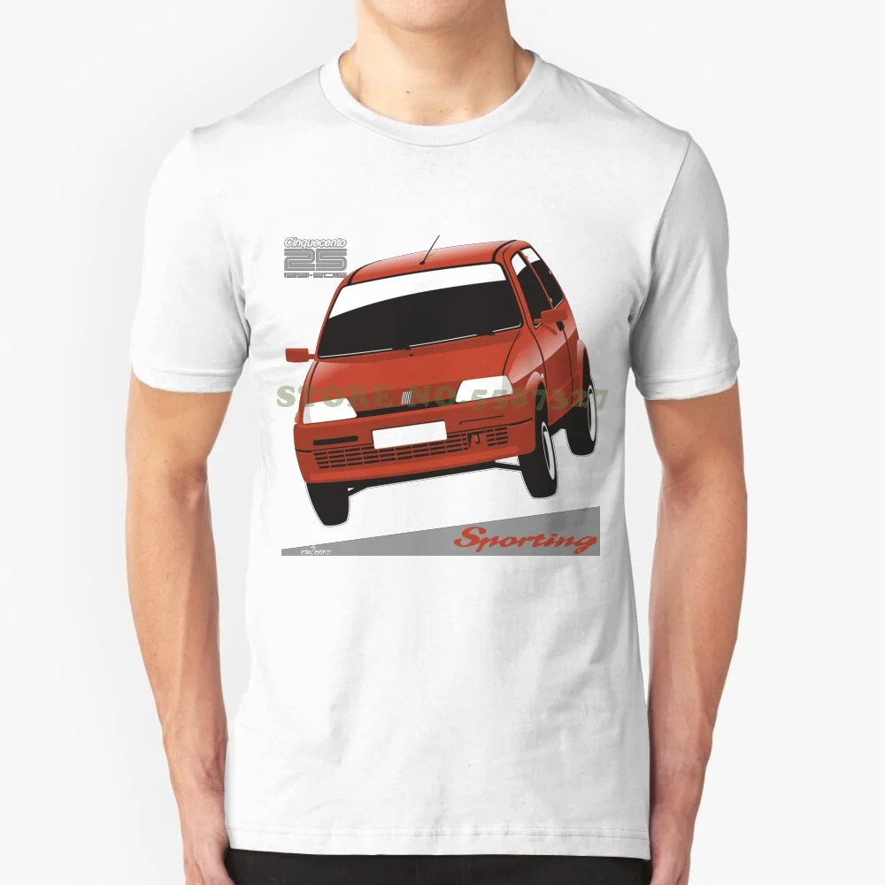 Fiat Cinquecento Sporting Red Summer T Shirt Per Uomo Donna Adolescenti Fiat Cinquecento 500 Sporting Abarth City Classic 25 Anni Auto