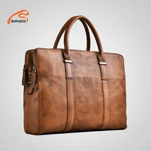 Сумка из натуральной кожи для мужчин, портфели коричневого цвета в винтажном стиле, Повседневная деловая сумка для ноутбука, 13,3 дюймов, MacBook для работы с документами