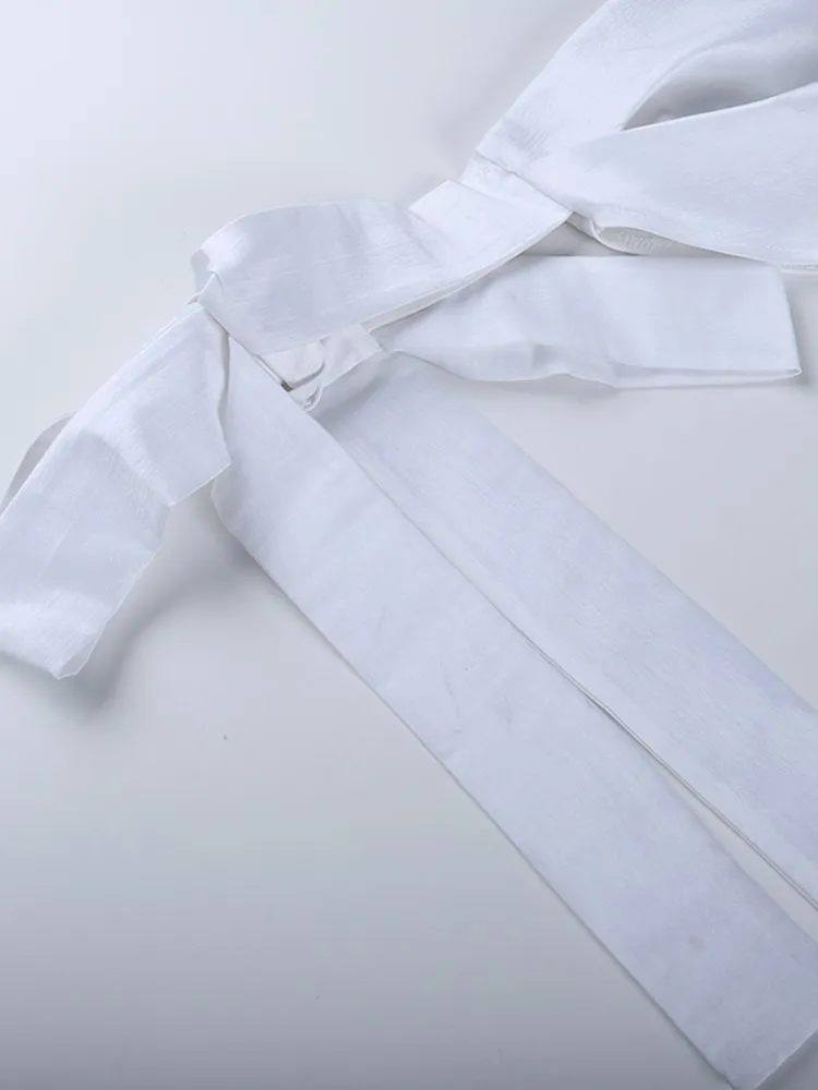 Elegante minivestido de fiesta con un solo hombro y mangas abullonadas, de patchwork, sin espalda, sexy, ajustado, para noche y club, 2025