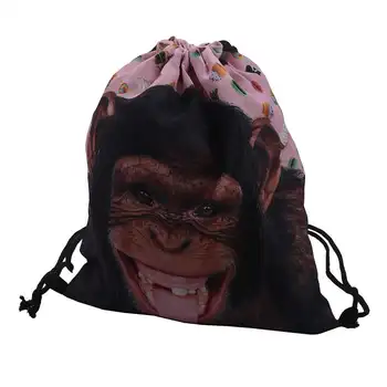 

LJL-Fashion Drawstring Backpack Personality And Contracted Design Bag Men And Women All Appropriate 3D With Fashion Accessories(