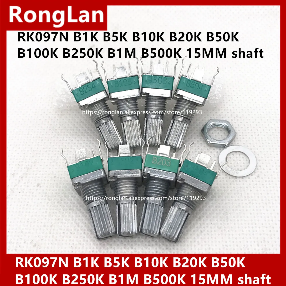 Spot quality precision adjustable potentiometer RK097N 097 Vertical clubfoot Single B1K B5K B10K B20K B50K B100K B250K B1M B500K