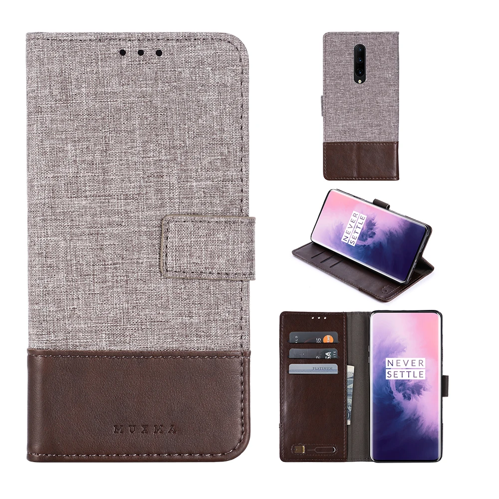 Чехол-Кошелек для Oneplus 7 Pro Oneplus 6T 6 Чехол из ткани PU кожаный чехол-подставка кармашки для карт откидная крышка для Oneplus 5T 5 3t 3 Чехол