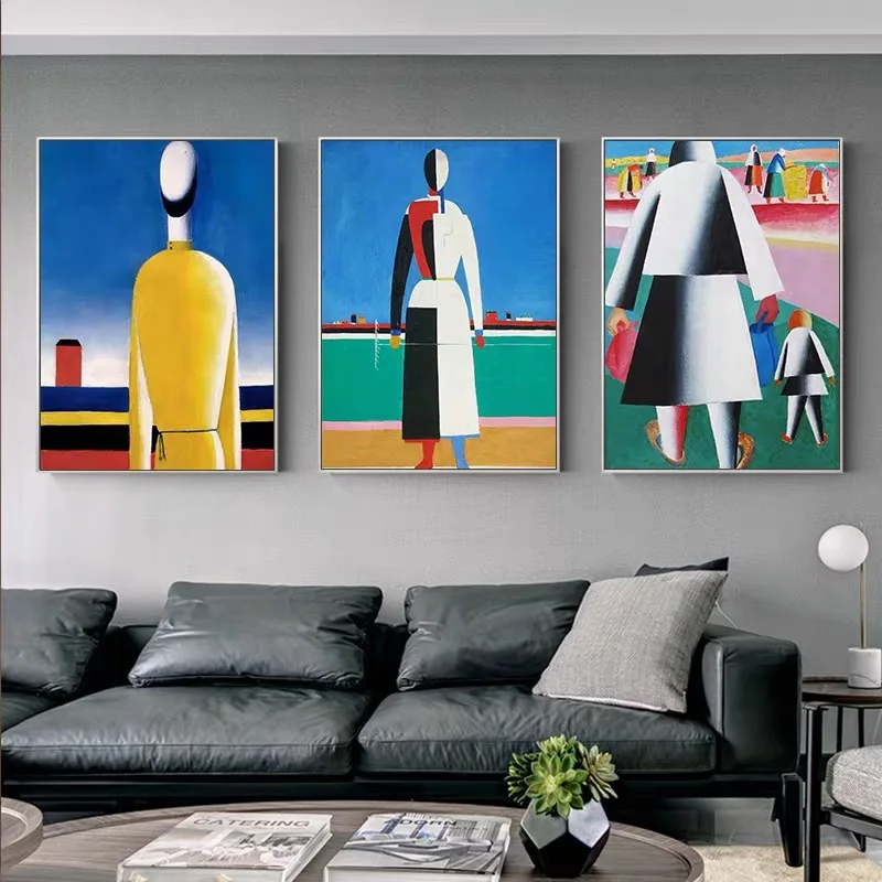 Современные абстрактные картины Malevich плакаты и настенные для декора гостиной