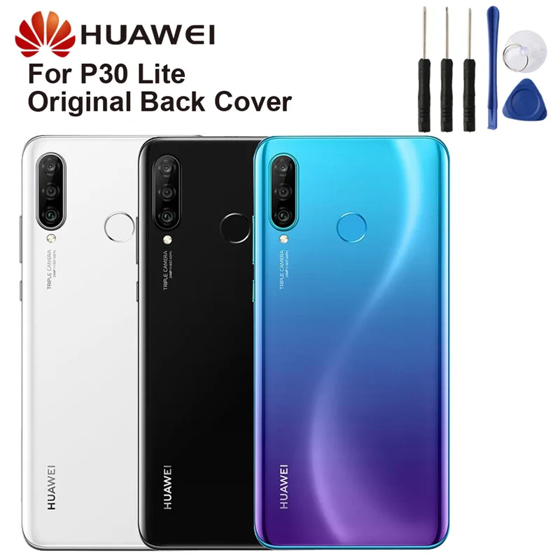 

Huawei Original Glass Phone Rear Battery Door For Huawei P30 Lite Phone Battery Back Housing Back Cover Cases With Tools