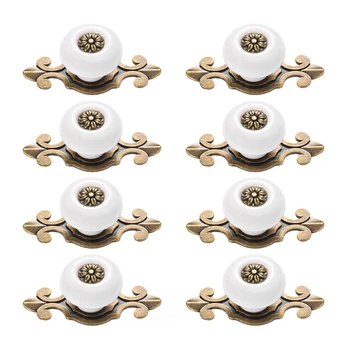 

8pcs/Pack Vintage Retro Style Metal Knobs Pull Handles Kitchen Cabinet Cupboard Drawer Door Knobs Home Improvement DIY Tools