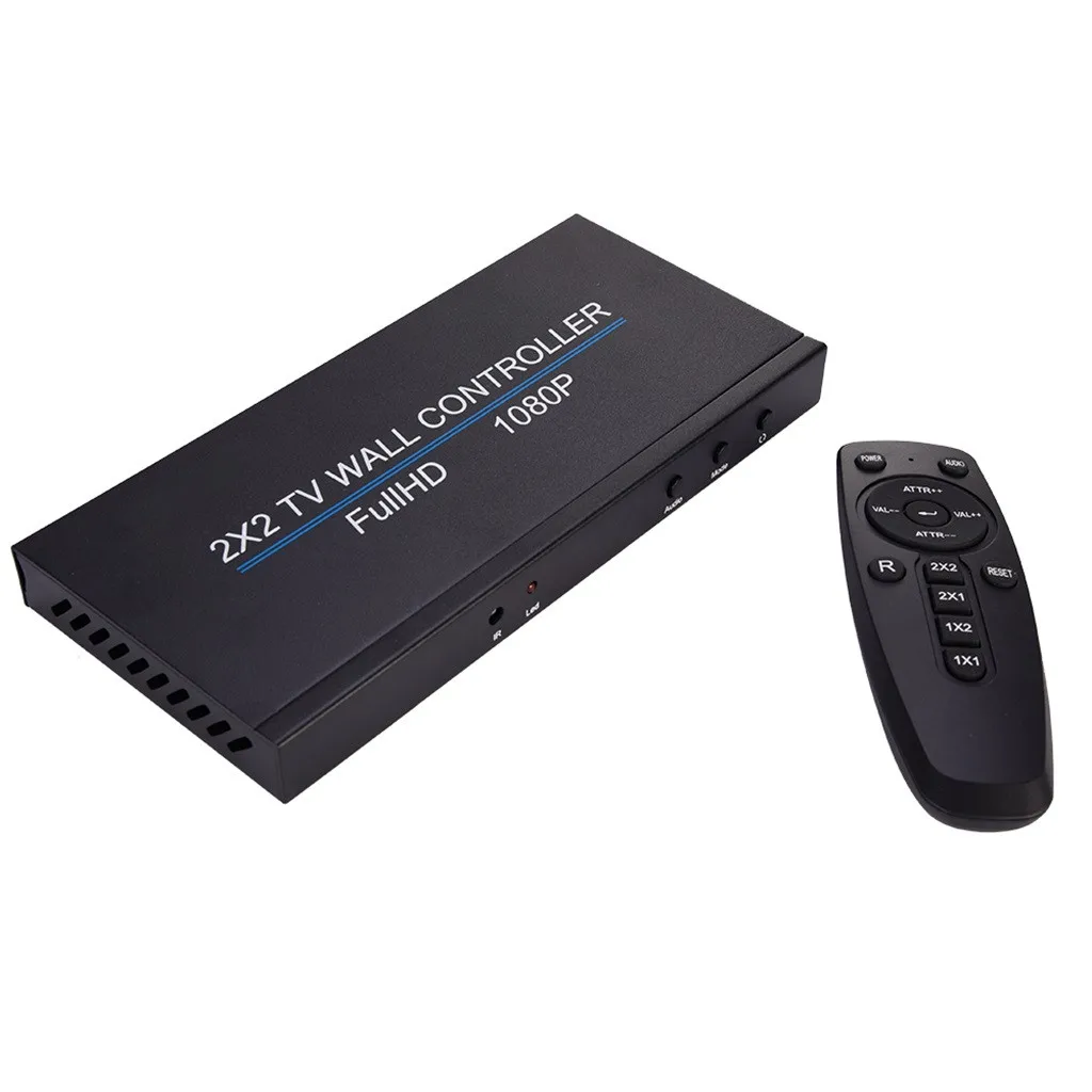 4 канала ТВ видео настенный контроллер 2x2 HDMI DVI VGA USB видео процессор 4K видео стена для 4 ТВ Сращивание экрана