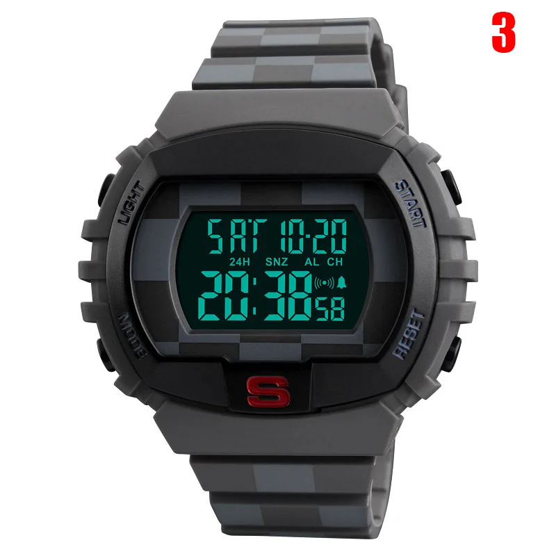 Kids Waterproof Electronic Watch Recording Steps Luminescent Wrist Watch with PU Strap for Children Toddler@M23 - Цвет: 3
