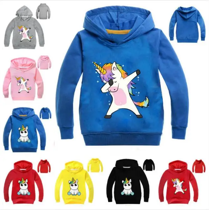 

Children Outwear Jacket Jumper New Spring Fall Hoodies Kid Baby Girl Unicorn Warm Hooded Sweatshirts Long Sleeve Coat 2-14year