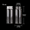 3pcs 70ml 37*90mm Storage Bottles with Aluminum Lids Candy Bottles Spice Jars Glass Bottles Pill Container Message Bottles 2
