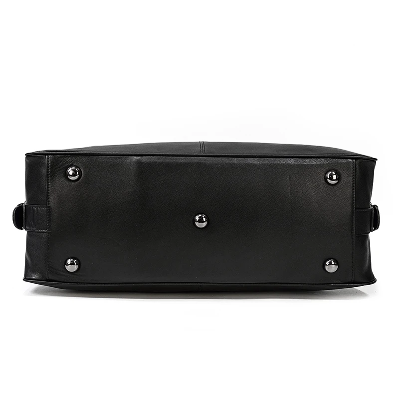Black Leather Travel Bag For Men