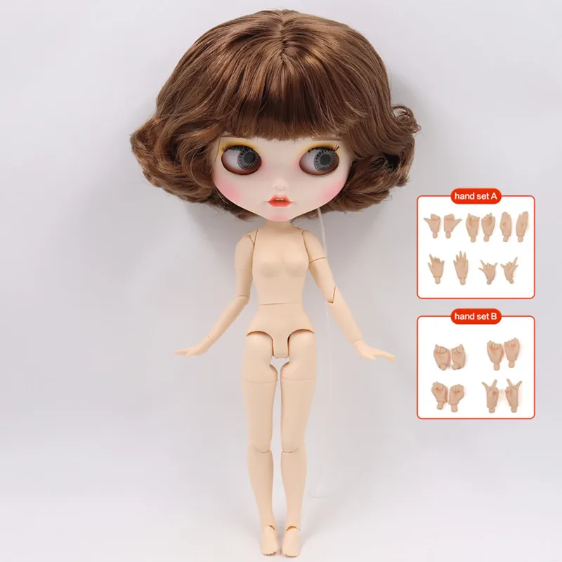 ICY Blyth кукла на заказ с руками Набор для тела Новая Улыбка Рот матовое лицо 1/6 игрушки BJD DIY модные куклы подарок для девочки специальное предложение - Цвет: Nude doll