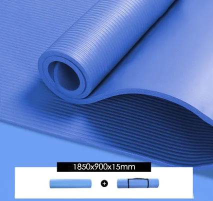 Blue 185*90x1,5 см увеличенный Коврик для йоги NBR фитнес-коврик для йоги для начинающих мужской коврик для спортзала нескользящий утолщенный танцевальный коврик для бодибилдинга - Цвет: Blue