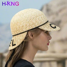 New Trend Summer Outdoor Women's Casual Raffia Straw Hat Sun Visor Cap Lady Girl Letter Embroidery Sun Hats For Travel Holiday