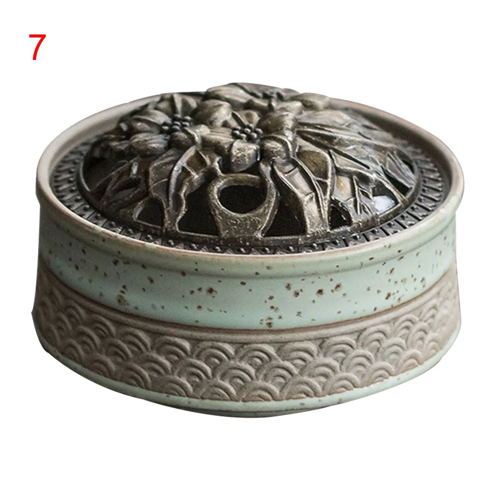Lovely Vintage Ceramic Censer Smoking Flow Incense Holder Gift Decoration for Home Office Room XH8Z - Цвет: 7