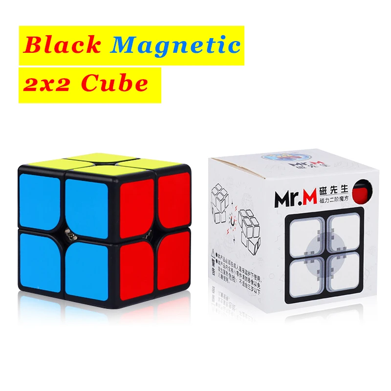 Mr. M магический куб 2x2x2 3x3x3 4x4x4 Cubo Magico скоростные Кубики-головоломки 2x2 3x3 4x4 5x5 Магнитный развивающий 5x магнитные игрушки 5x5 - Цвет: 2x2 black magnetic