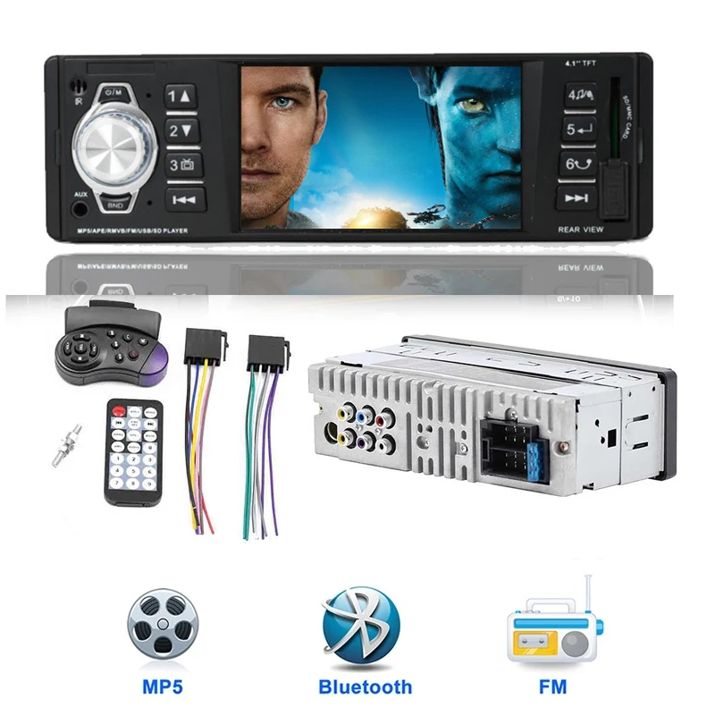 

Car radio 1din stereo mp5 mp3 bluetooth radio fm usb autoradio 4.1 Inch Support Rear view Mirrolink Steering Wheel Control
