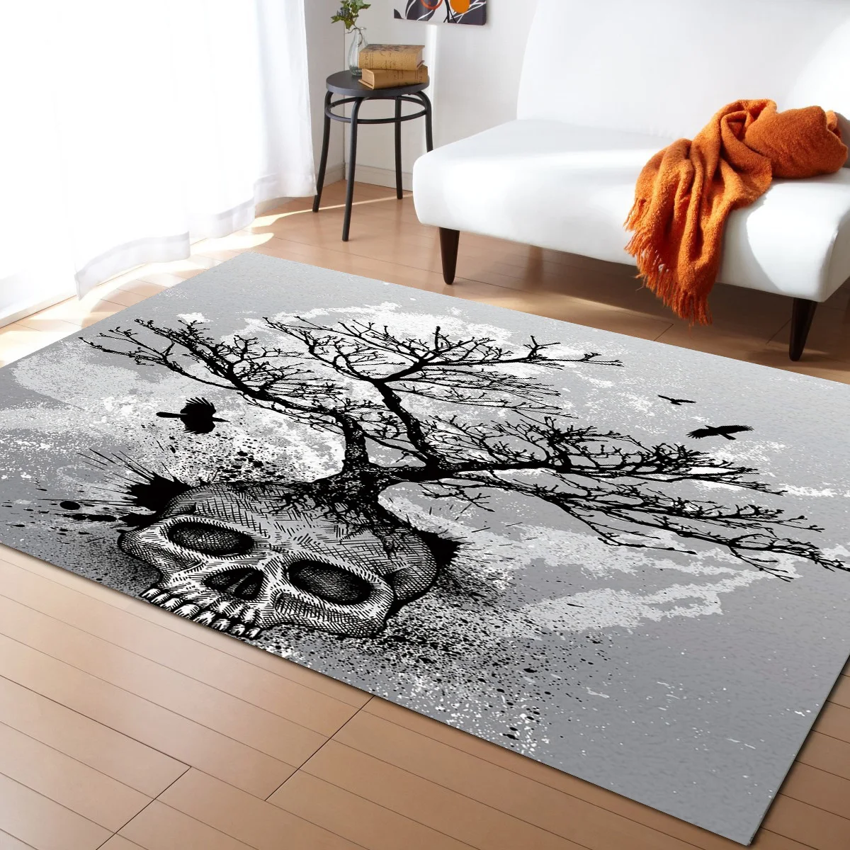 Skeleton Tree Branch Bird Skull Pattern Carpets for Living Room Bedroom Area Rug Kids Play Mat 3D Printed Home Large Carpet | Дом и сад