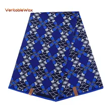 Полиэстер воск печатает ткань Анкара бинта настоящий воск высокого качества 6 ярдов африканская ткань для вечерние платья FP6022