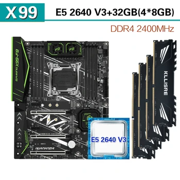 

HUANANZHI X99 F8 motherboard slot LGA 2011-3 set with Xeon E5 2640 V3 4pcs* 8GB=32GB 2400MHz DDR4 memory