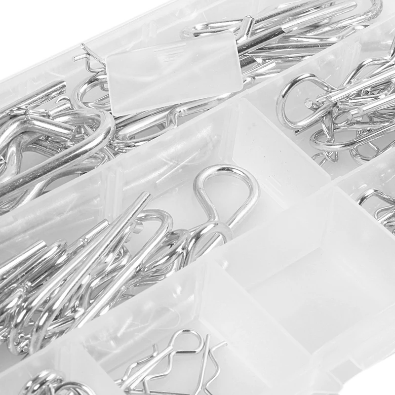 125Pcs R Clips 8 Sizes Zinc Plated Galvanized Carbon Steel Retaining Pins Car Interior Accessories Car Styling Industrial R-Clip