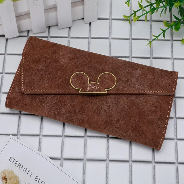 Disney мультфильм Микки портмоне девушка сумка монета сложить Женский Длинный кошелек пакет леди карты скраб кошелек держатель клатч для карт