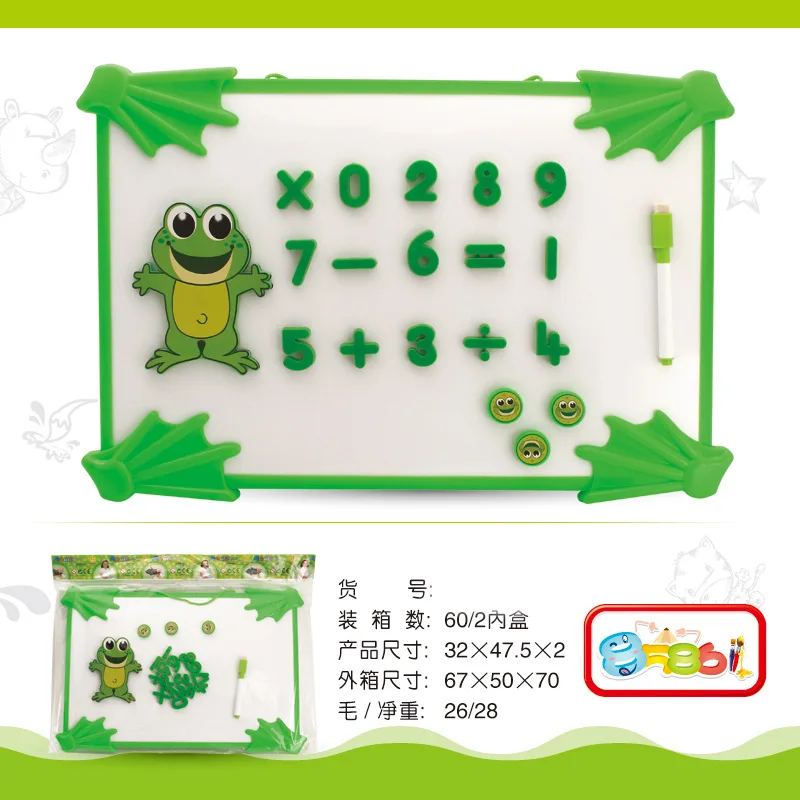 

Plastic Magnetic White-board Plastic Magnetic Children Teaching with Numbers Writing Board Wipable Cartoon Drawing Board Mounted