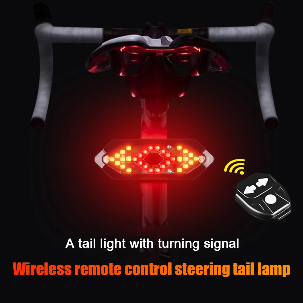 Luces traseras para bicicleta, señal de giro para seguridad de bicicleta  delantera y trasera, LED inalámbricos y recargables con control remoto