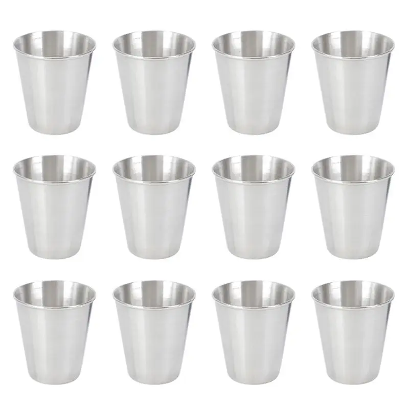 Stainless Shot Steel Cups Metal Glasses Glass Cup Drinking For Bulk Party Pint Tall Tumbler Kids Sauce Ramekin