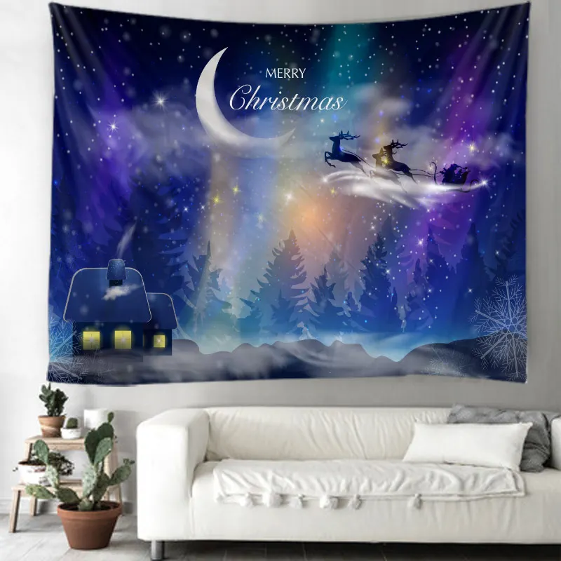Christmas Tree Tapestry Christmas Gift Pattern Tapzi Wall Hanging For Home Decoration Living Room Bedroom Wall Art Large size