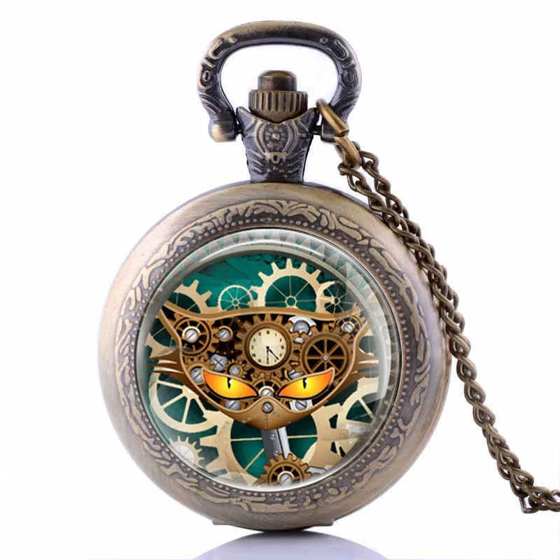 

Vintage Zodiac Pattern Pocket Watch Modern Necklace Chain Copper Retro Style Twelve Constellation Men Women Clock Gift