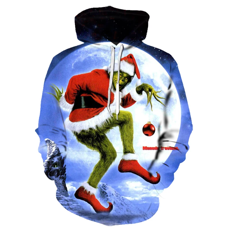 Newst Grinch 3D толстовки с принтом мужские свитшоты унисекс спортивные костюмы модные пуловеры хип хоп Уличная одежда рождественские индивидуальные - Цвет: LMS1707