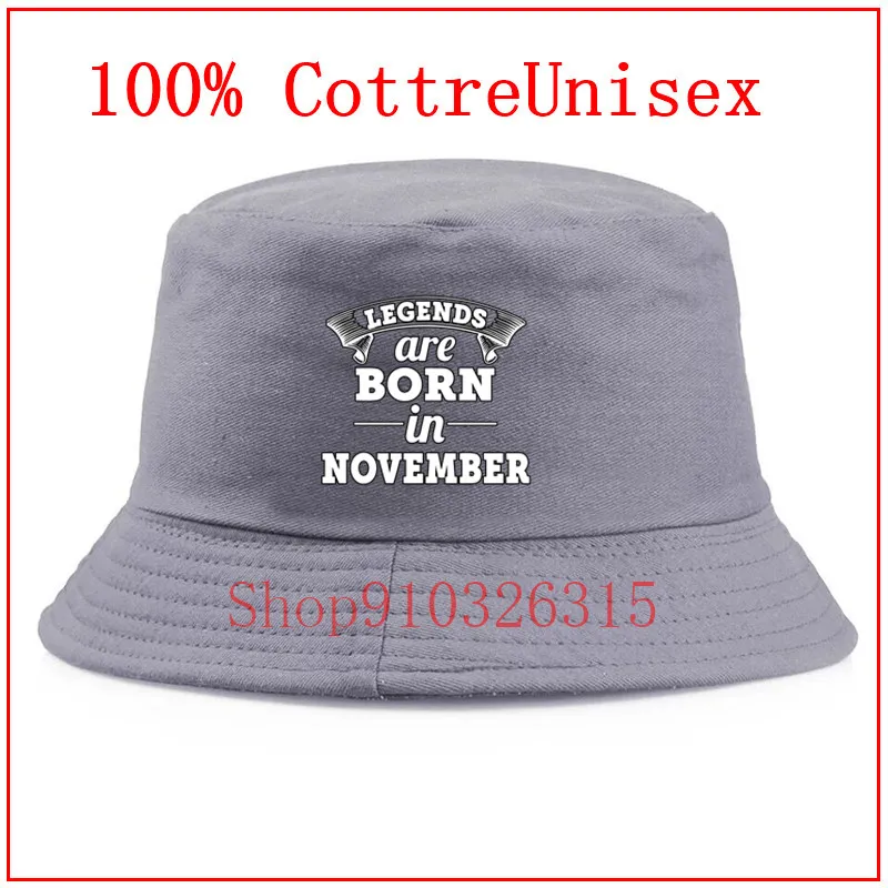 11 legends are born in November white Panama Bucket Hat Men Women Summer Bucket Cap Hat Bob Hat Hip Hop Gorros Fishing Fisherman