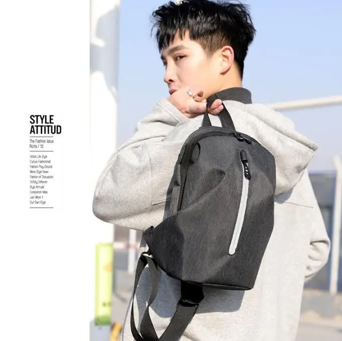 Fashion new shoulder chest bag men's small backpack reflective anti-splashing Oxford cloth slung business pockets