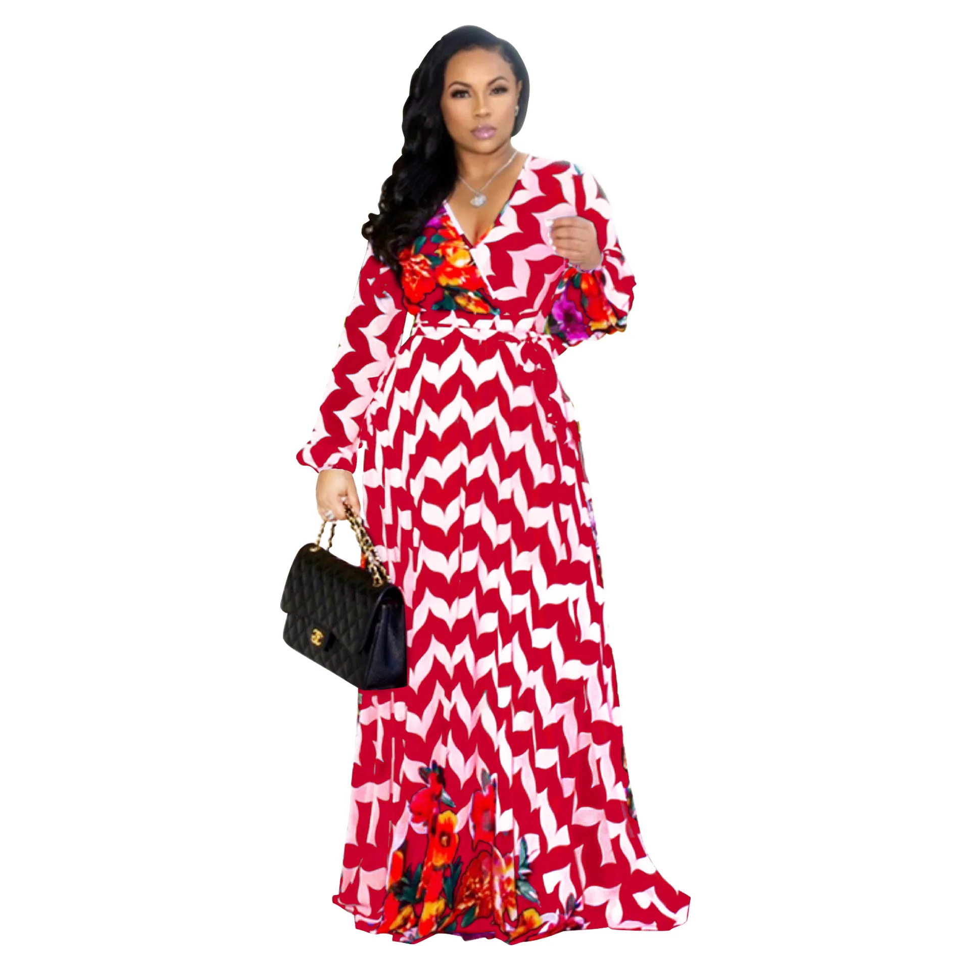 2019 летнее Женское Платье макси с цветочным принтом шифоновое женское платье в