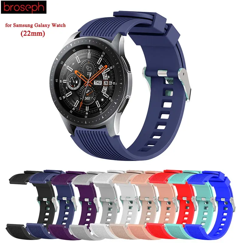 22 мм ремешки для часов для samsung galaxy Watch 46 мм мягкий силиконовый ремешок умные часы спортивный браслет аксессуары для часов