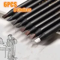 6pcs Peeling Hard Eyebrow Pencil White Long-Lasting Natural Wild Brows Definer Waterproof Easy To Apply Eyebrow Makeup Tool 1