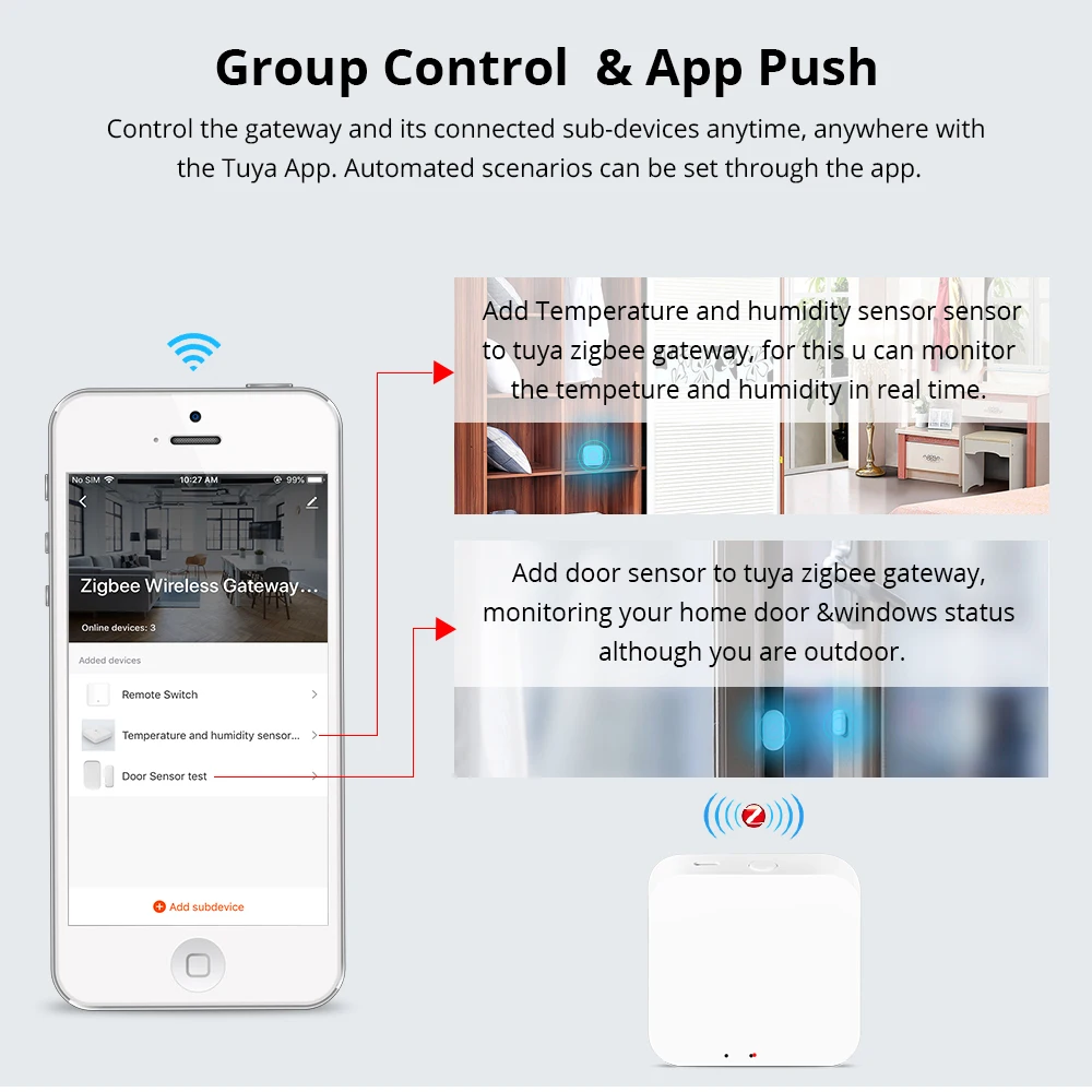  Tuya Zigbee 3.0 Hub Gaterway Wifi Smart Home Bridge Wireless Remote Controller - 4000337043237