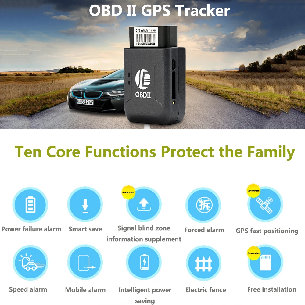 OBD II gps трекер 16PIN OBD Plug Play автомобильный GSM OBD2 настоящий gps-трекер локатор мини-gps для автомобиля трекер