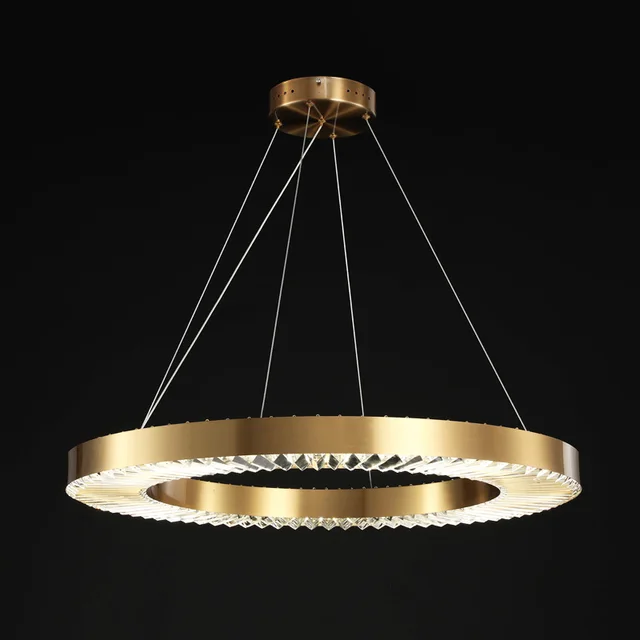 Modern Crystal Gold Ring LED Chandelier Lighting 4