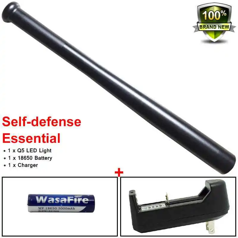 

Wasafire Tactical Flashlight Waterproof LED Flashlight Self Defense Stick Baton Led Torch Light Lanterna X900 with 18650 Battery