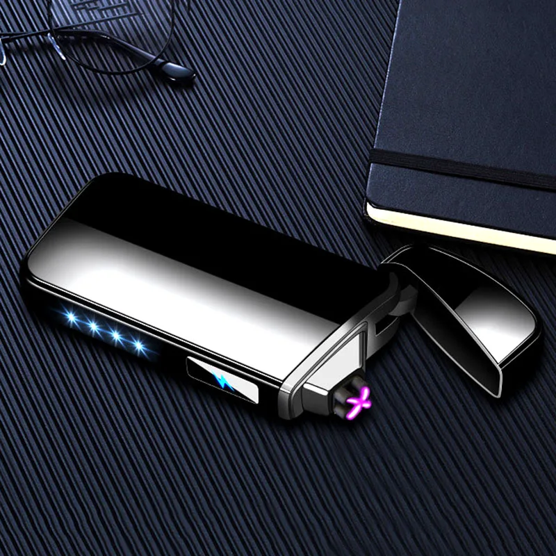 Плазменная USB зажигалка с двойной дугой Индукционная Зажигалка для сигарет