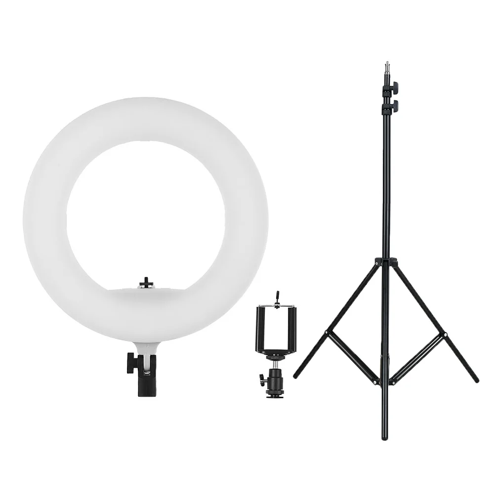 

Dimmable LED Studio Camera Ring Light Photo Phone Video Light Ring Lamp With Tripods Fill Light For Makeup Camera Phone