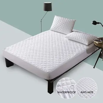 

Quilted Waterproof Mattress Cover Brushed Fabric Anti-mite Breathable Knitted Bed Protection Pad Mattress Protector