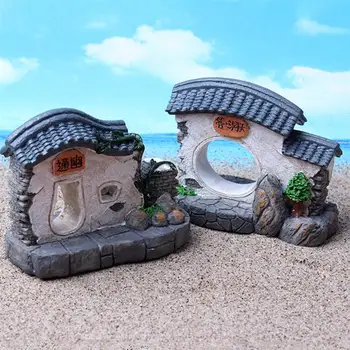 

2pcs Resin Ancient Building Wall Fish Tank Aquarium Ornaments Random Style