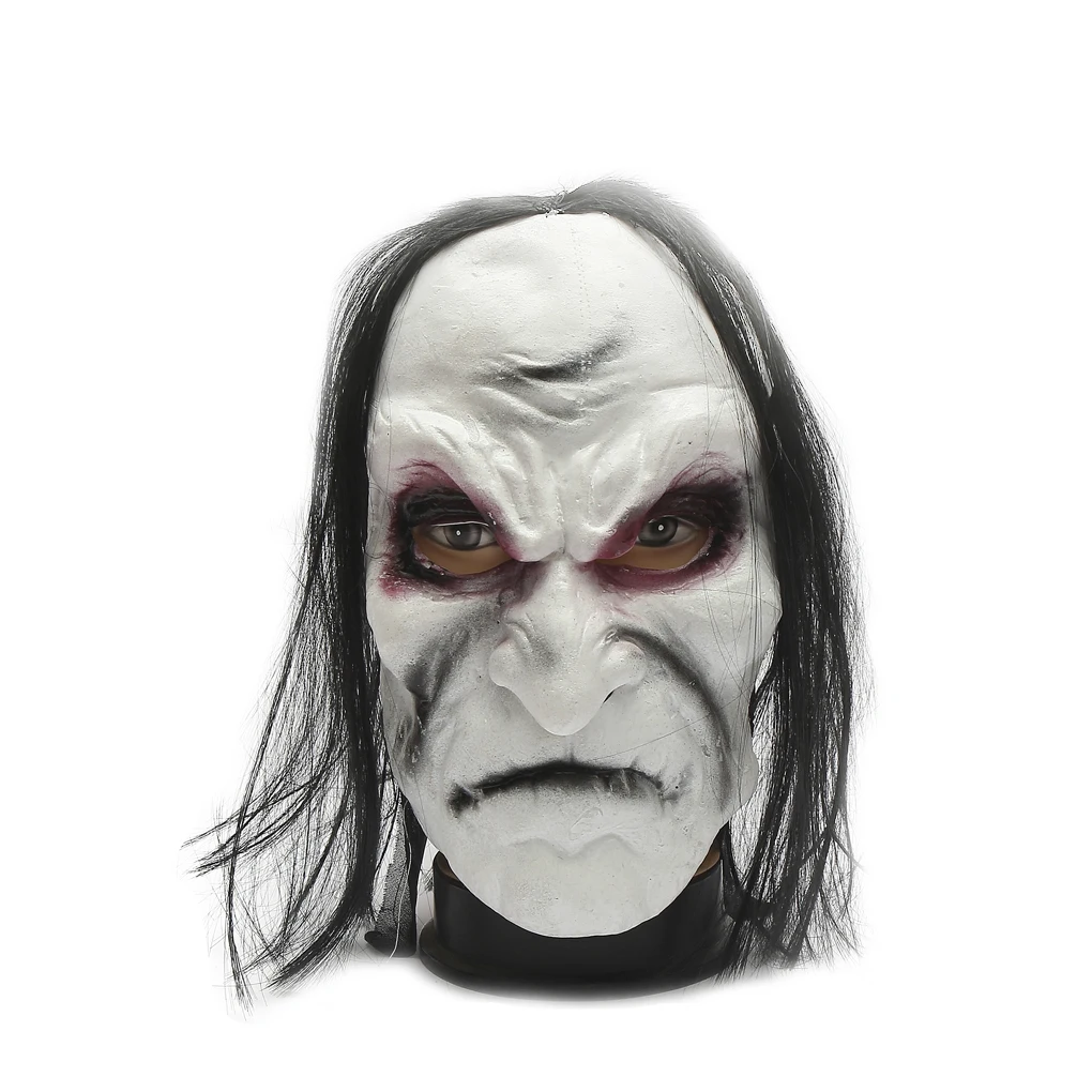 Angry Witch Long Hair Hedging Realistic Masquerade Halloween Mask Cosplay Dressing Props | Дом и сад