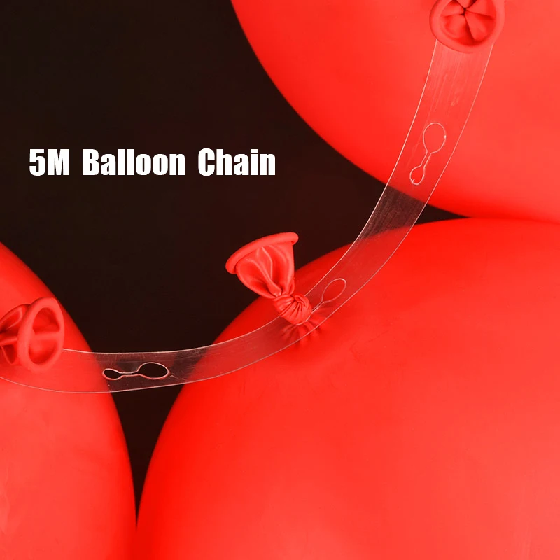 2 комплекта, колонна-подставка для воздушных шаров, набор, основание с ПВХ трубой, 30 шт., палочки для воздушных шаров, кольца для дня рождения, свадьбы, Рождества, украшения - Цвет: 5meter Balloon Chain