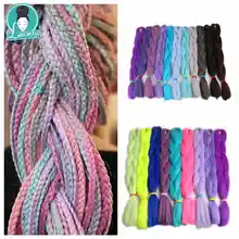 Роскошный 1 пакет темно-синий неоновый оливково-зеленый Лавандовый сиреневый Винтажный Розовый Синтетический Джамбо плетение волос 2" 60 см 80 грамм